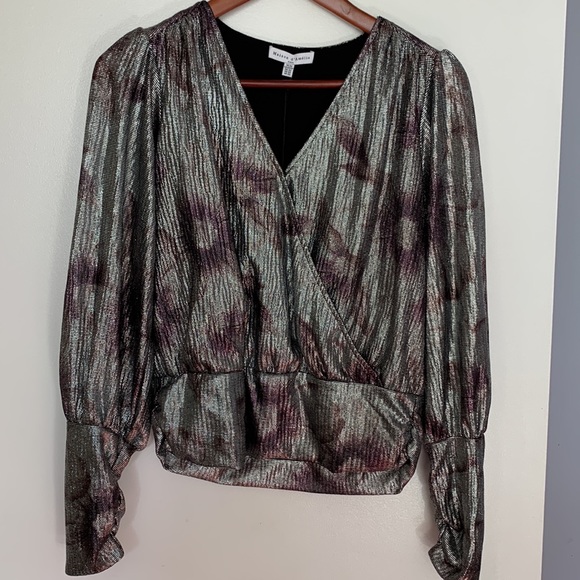 MAISON D’AMELIE PARIS | Shimmery Long Sleeve Blouse Sz XS - Picture 2 of 9